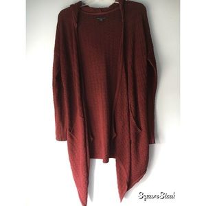 Hooded Long Knit Cardigan